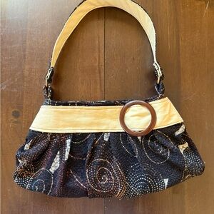 Handmade Black and Yellow “Slouchy” Shoulder Bag